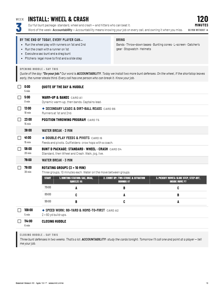 Clipboard practice plan