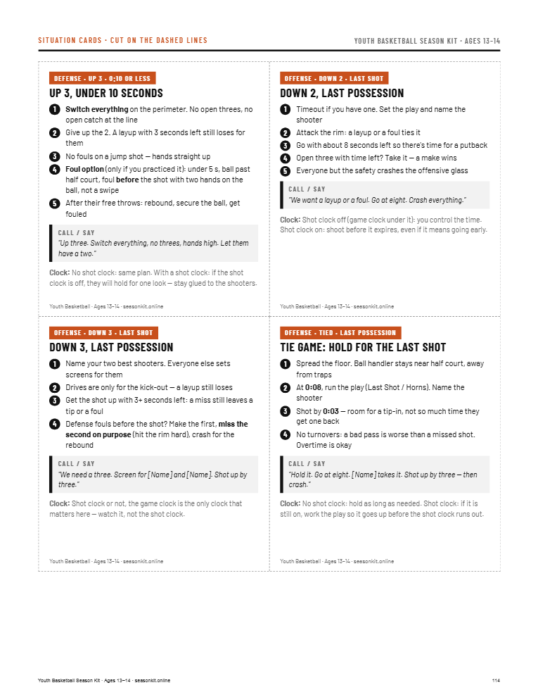 Pocket situation cards