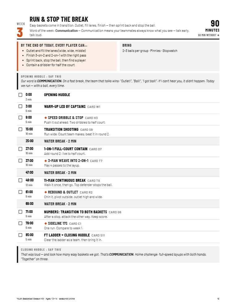 Clipboard practice plan