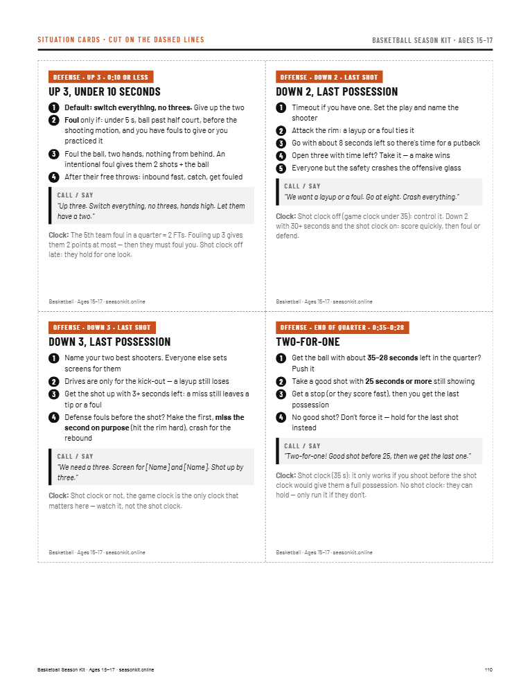 Pocket situation cards